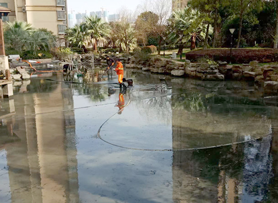 大悟景观池淤泥清理